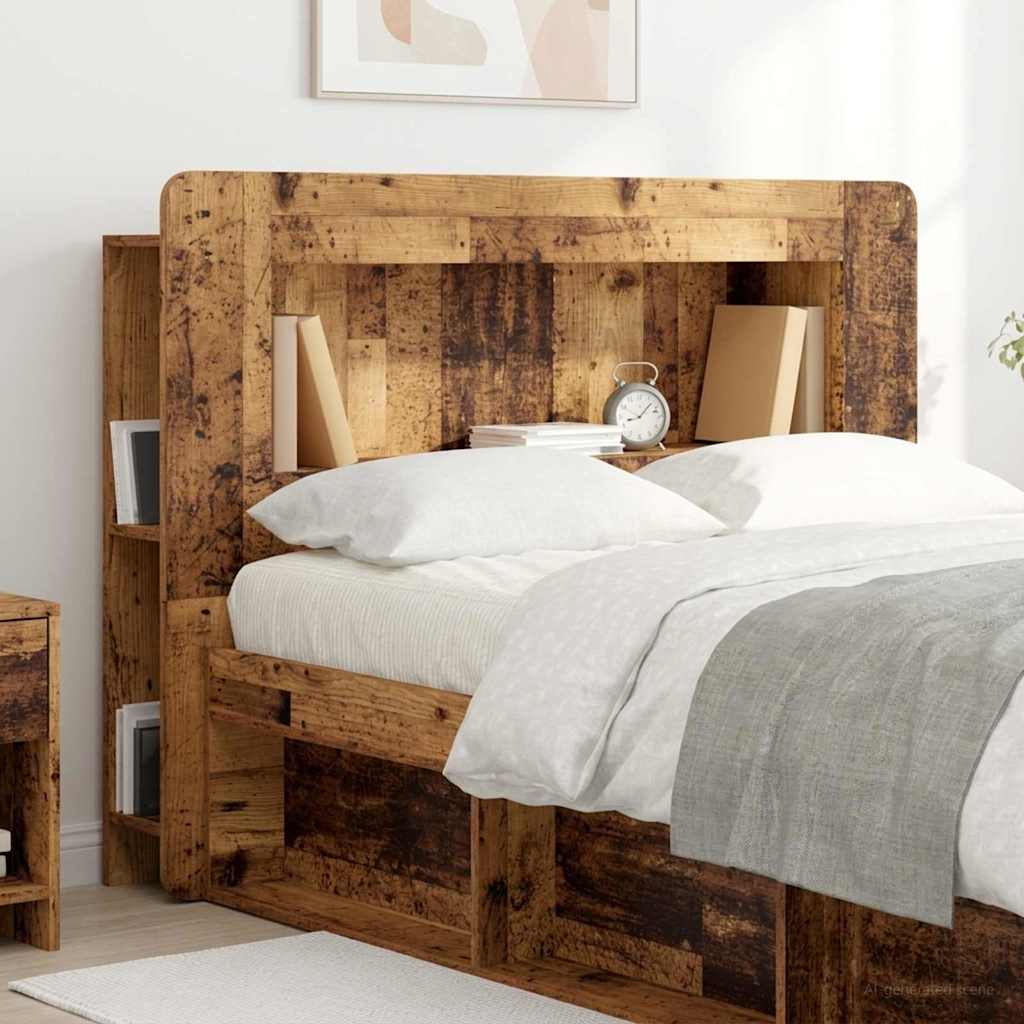 Headboard Cabinet with Storage Old Wood Engineered Wood