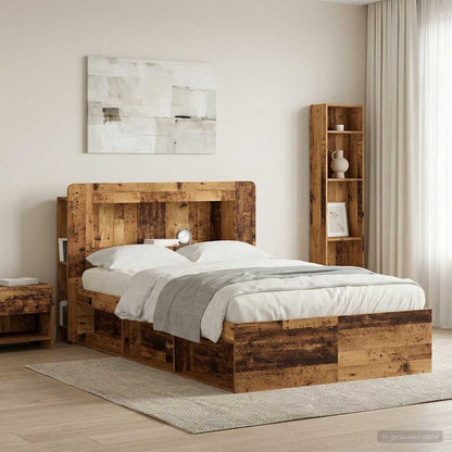 Headboard Cabinet with Storage Old Wood Engineered Wood