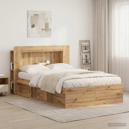 Headboard Cabinet Artisan Oak 120 cm Engineered Wood