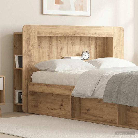 Headboard Cabinet Artisan Oak 120 cm Engineered Wood
