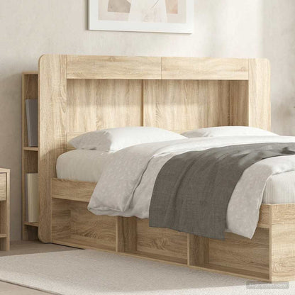 Headboard Cabinet with Storage Sonoma Oak Engineered Wood