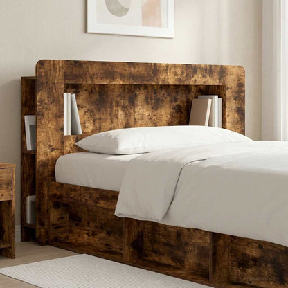 Headboard Cabinet with Storage Smoked Oak Engineered Wood