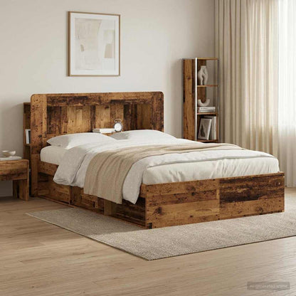 Headboard Cabinet with Storage Old Wood Engineered Wood