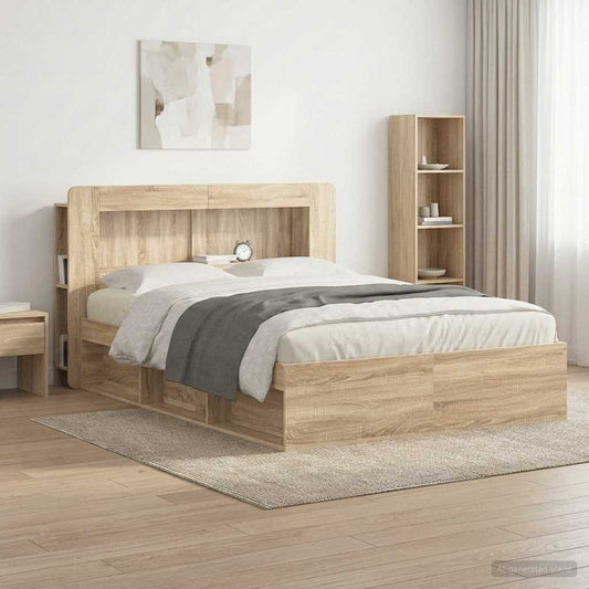 Headboard Cabinet with Storage Sonoma Oak Engineered Wood