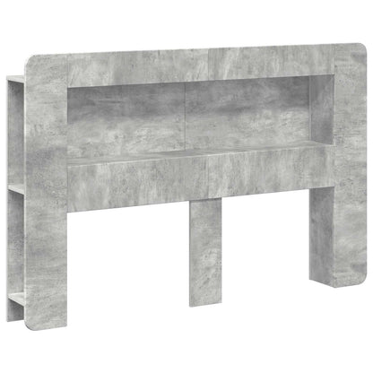 Headboard Cabinet with Storage Concrete Grey Engineered Wood