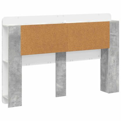 Headboard Cabinet with Storage Concrete Grey Engineered Wood