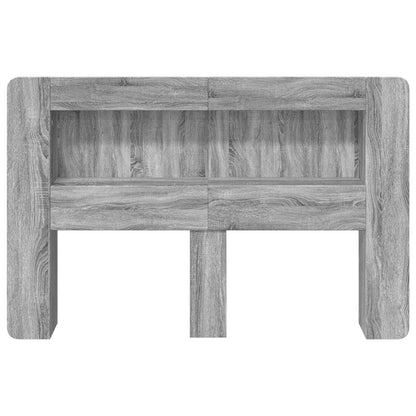 Headboard Cabinet with Storage Grey Sonoma Engineered Wood