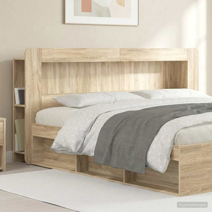 Headboard Cabinet with Storage Sonoma Oak Engineered Wood