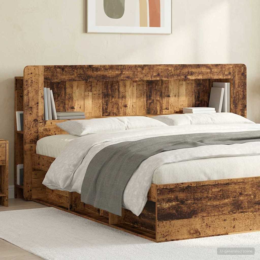 Headboard Cabinet with Storage Old Wood Engineered Wood