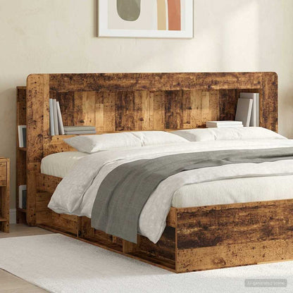 Headboard Cabinet with Storage Old Wood Engineered Wood