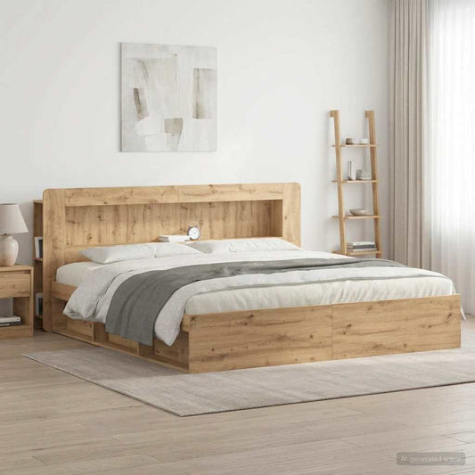 Headboard Cabinet Artisan Oak 180 cm Engineered Wood