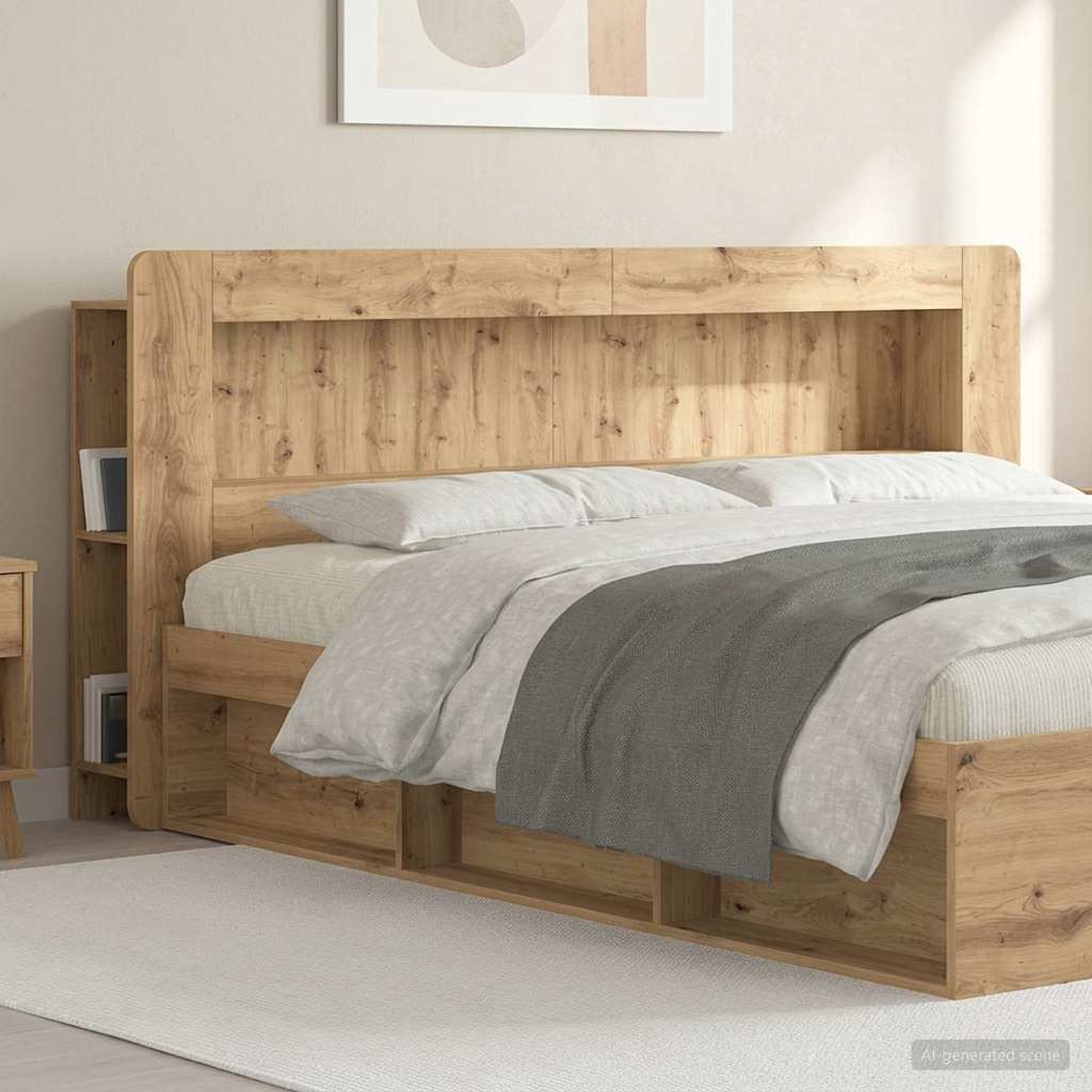 Headboard Cabinet Artisan Oak 180 cm Engineered Wood
