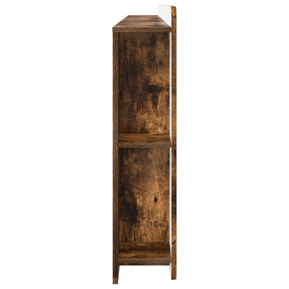 Headboard Cabinet with Storage Smoked Oak 215 x 18.5 x 100 cm