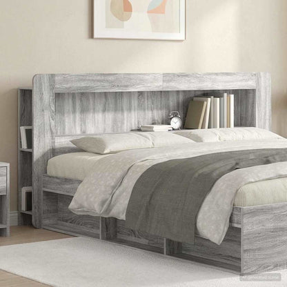 Headboard Cabinet with Storage Grey Sonoma Engineered Wood