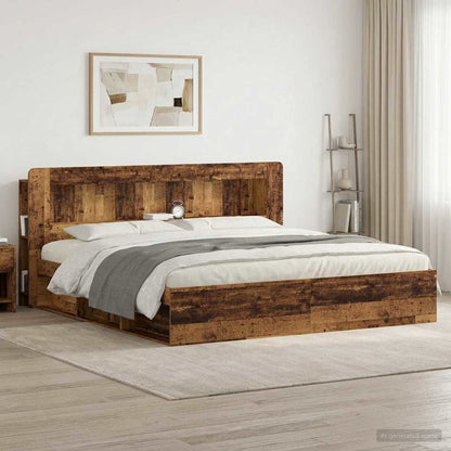 Headboard Cabinet with Storage Old Wood Engineered Wood