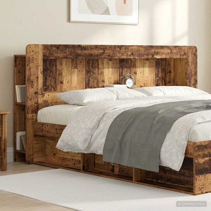 Headboard Cabinet with Storage Old Wood Engineered Wood