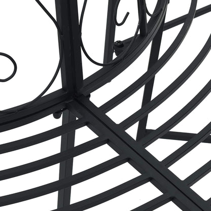 Tree Bench 4-Seater 160 x 80 x 89 cm Steel Black Half-round