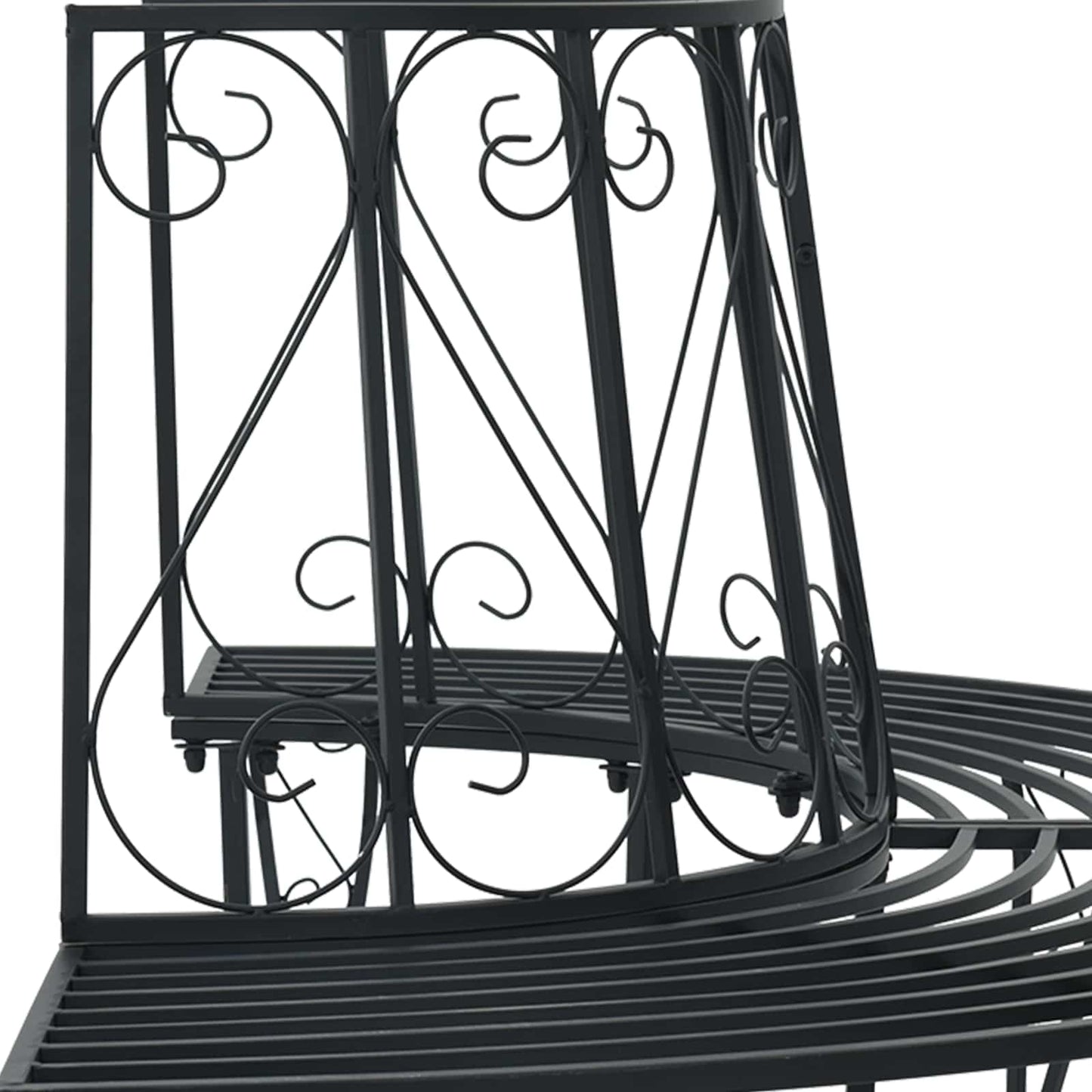 Tree Bench 4-Seater 160 x 80 x 89 cm Steel Black Half-round