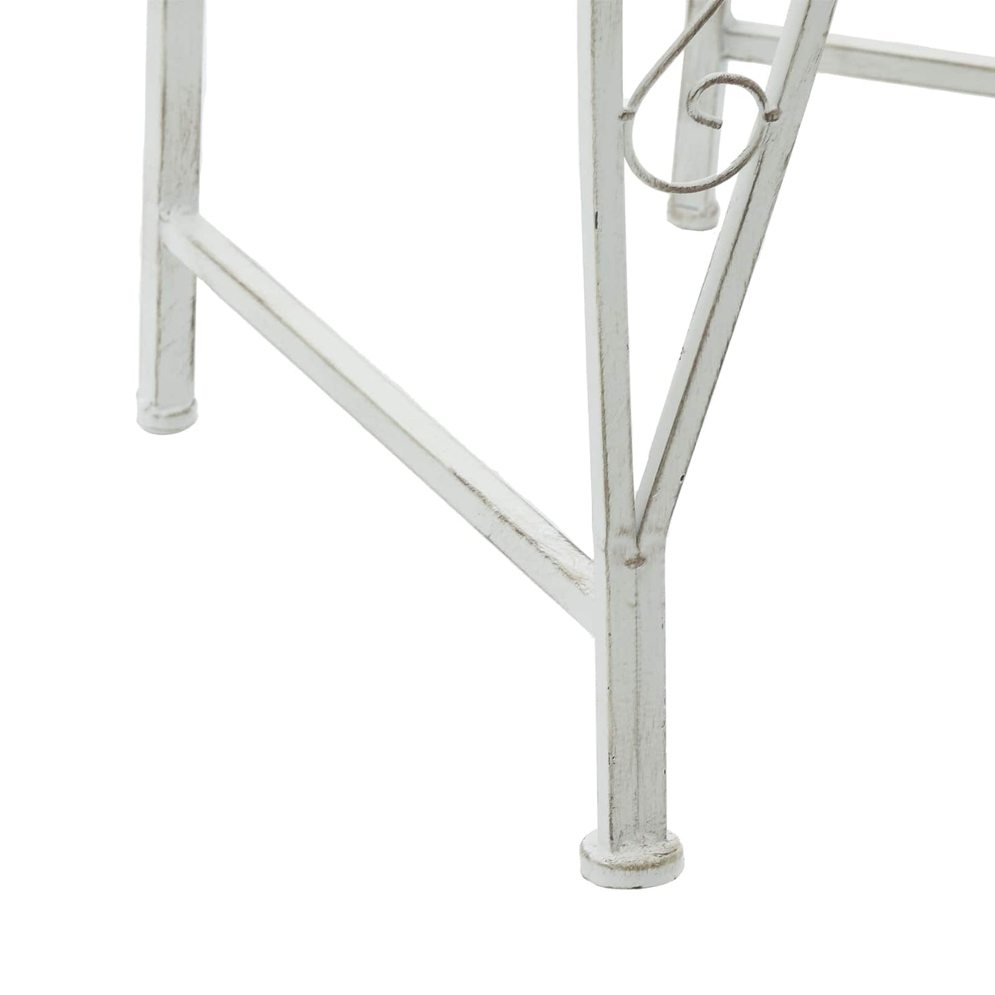 Tree Bench 8-Seater Ø 160 x 89 cm Steel Antique White Round