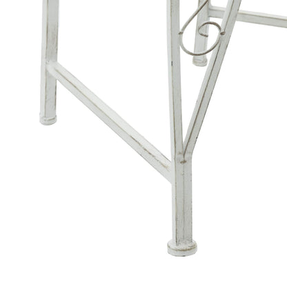 Tree Bench 8-Seater Ø 160 x 89 cm Steel Antique White Round
