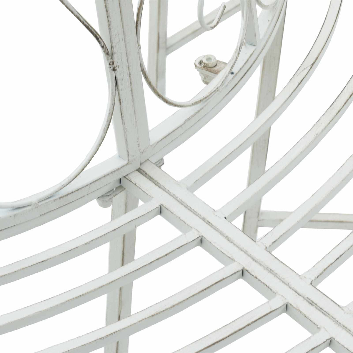 Tree Bench 8-Seater Ø 160 x 89 cm Steel Antique White Round