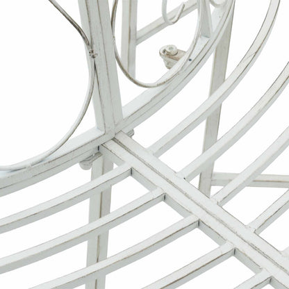 Tree Bench 8-Seater Ø 160 x 89 cm Steel Antique White Round