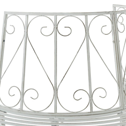 Tree Bench 4-Seater 160 x 80 x 89 cm Steel Antique White
