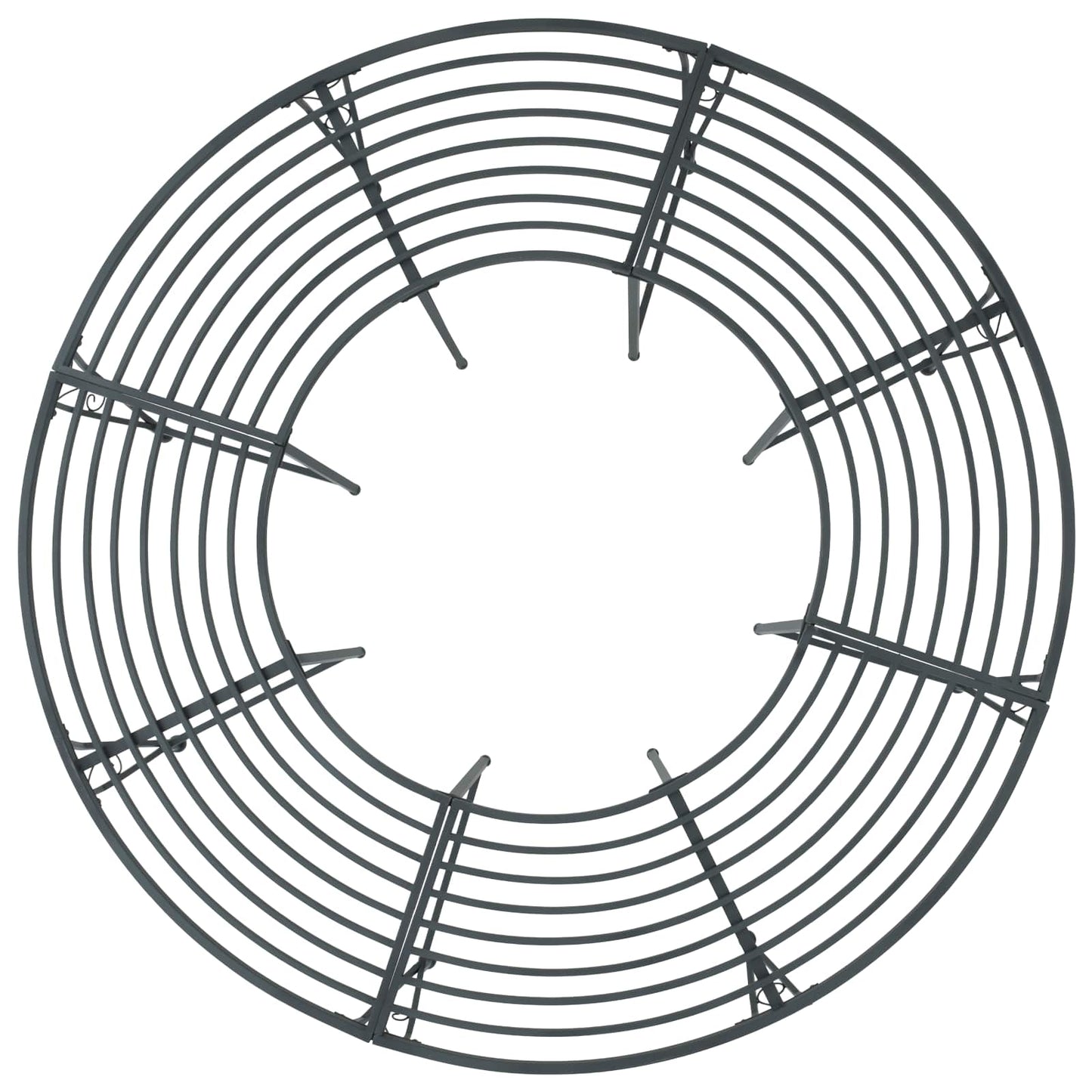 Tree Bench 8-Seater Ø 160 x 44 cm Steel Silver Grey Round