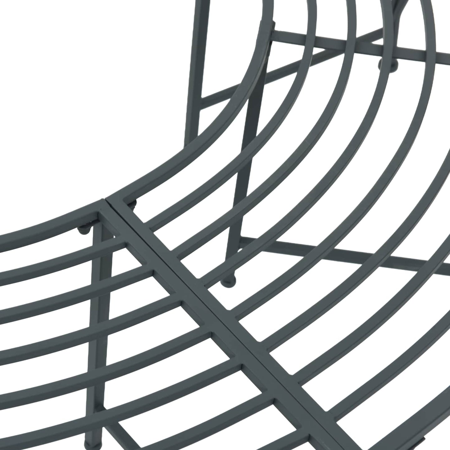 Tree Bench 4-Seater 160 x 80 x 44 cm Steel Silver Grey