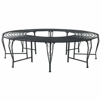 Tree Bench 8-Seater Ø 160 x 44 cm Steel Black Round