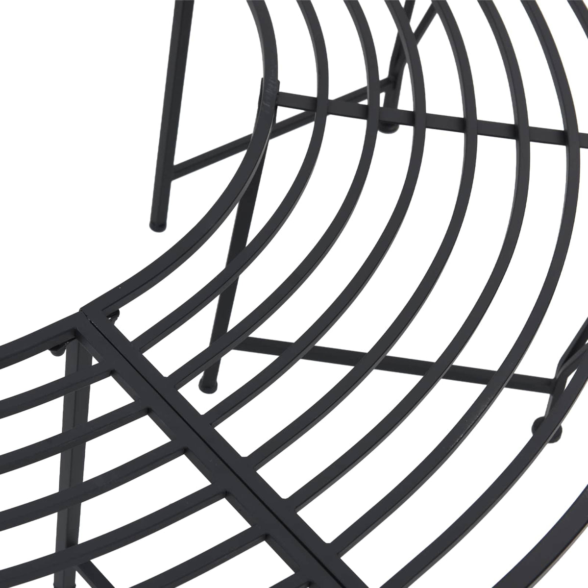 Tree Bench 4-Seater 160 x 80 x 44 cm Steel Black Half-round
