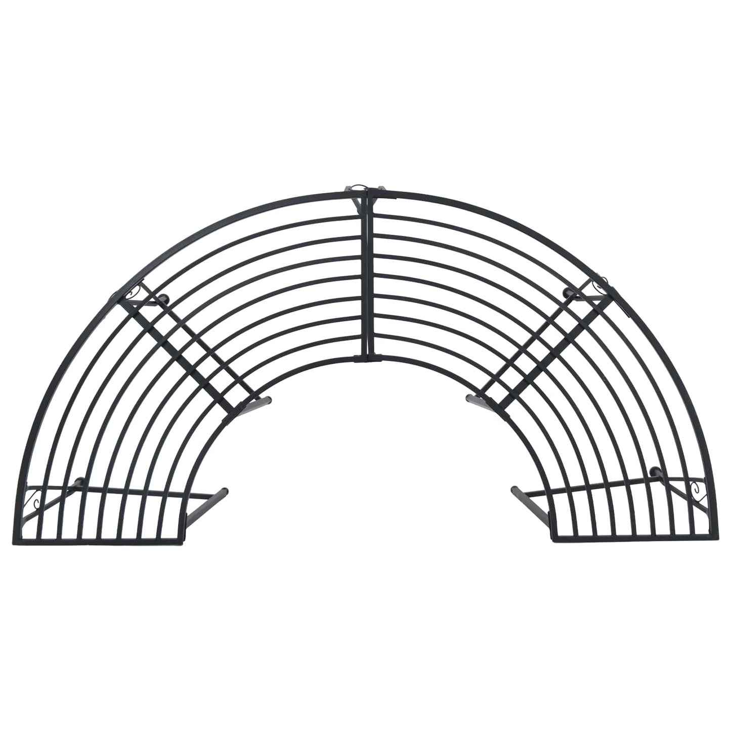 Tree Bench 4-Seater 160 x 80 x 44 cm Steel Black Half-round