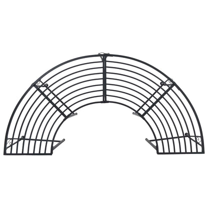 Tree Bench 4-Seater 160 x 80 x 44 cm Steel Black Half-round
