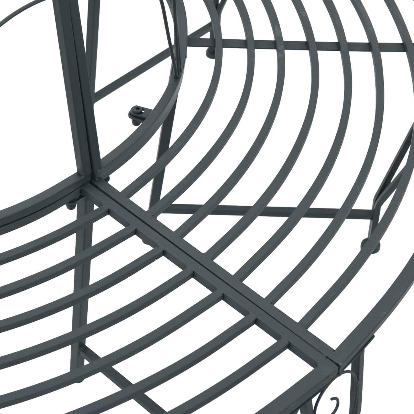 Tree Bench 8-Seater Ø 160 x 89 cm Steel Silver Grey Round