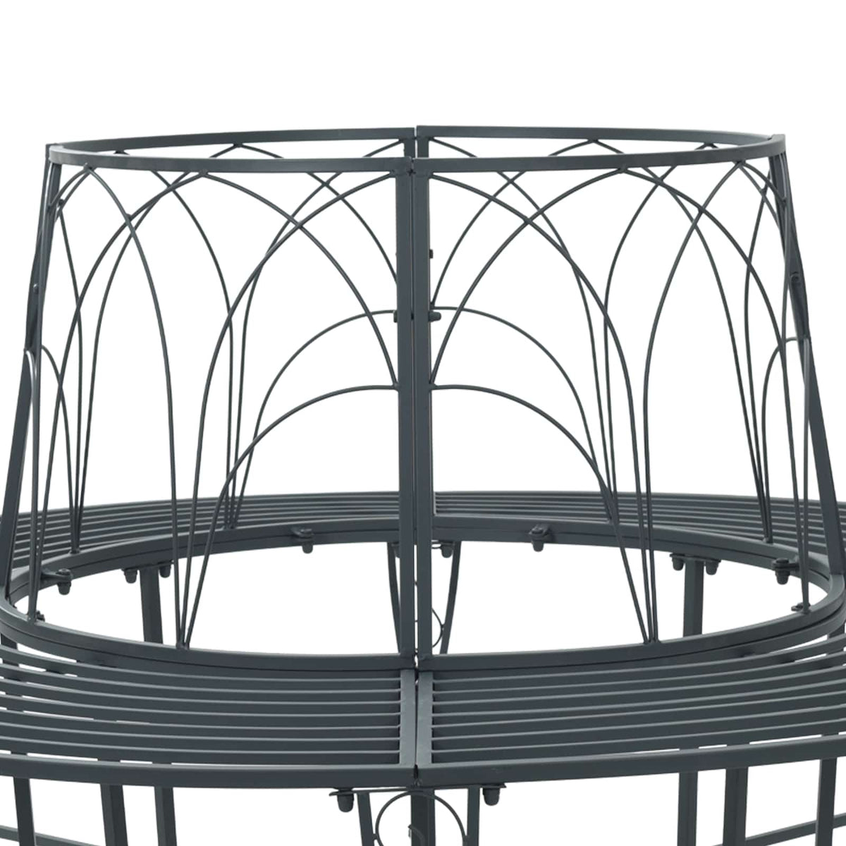 Tree Bench 8-Seater Ø 160 x 89 cm Steel Silver Grey Round