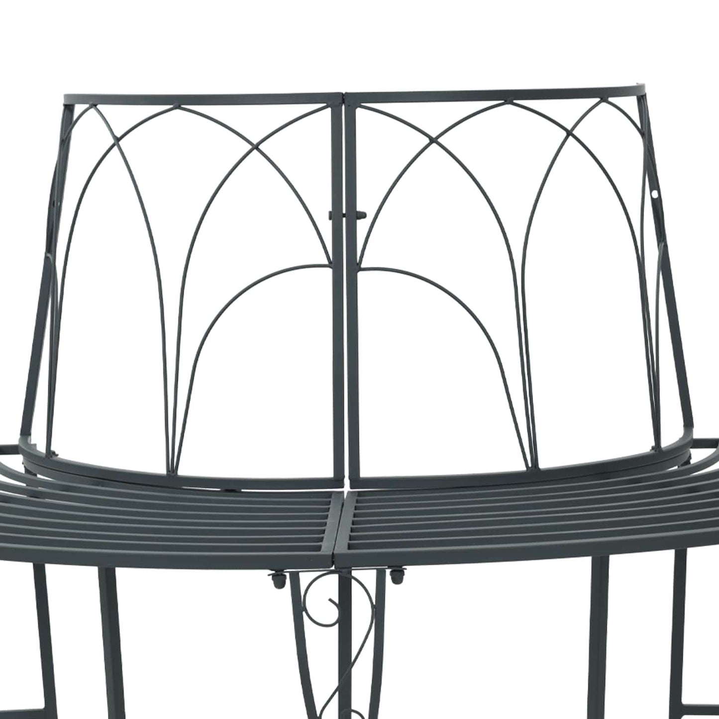 Tree Bench 4-Seater 160 x 80 x 89 cm Steel Silver Grey