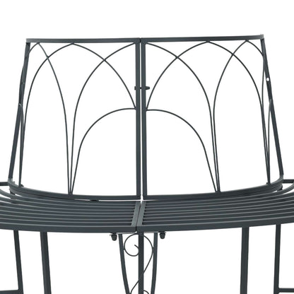 Tree Bench 4-Seater 160 x 80 x 89 cm Steel Silver Grey