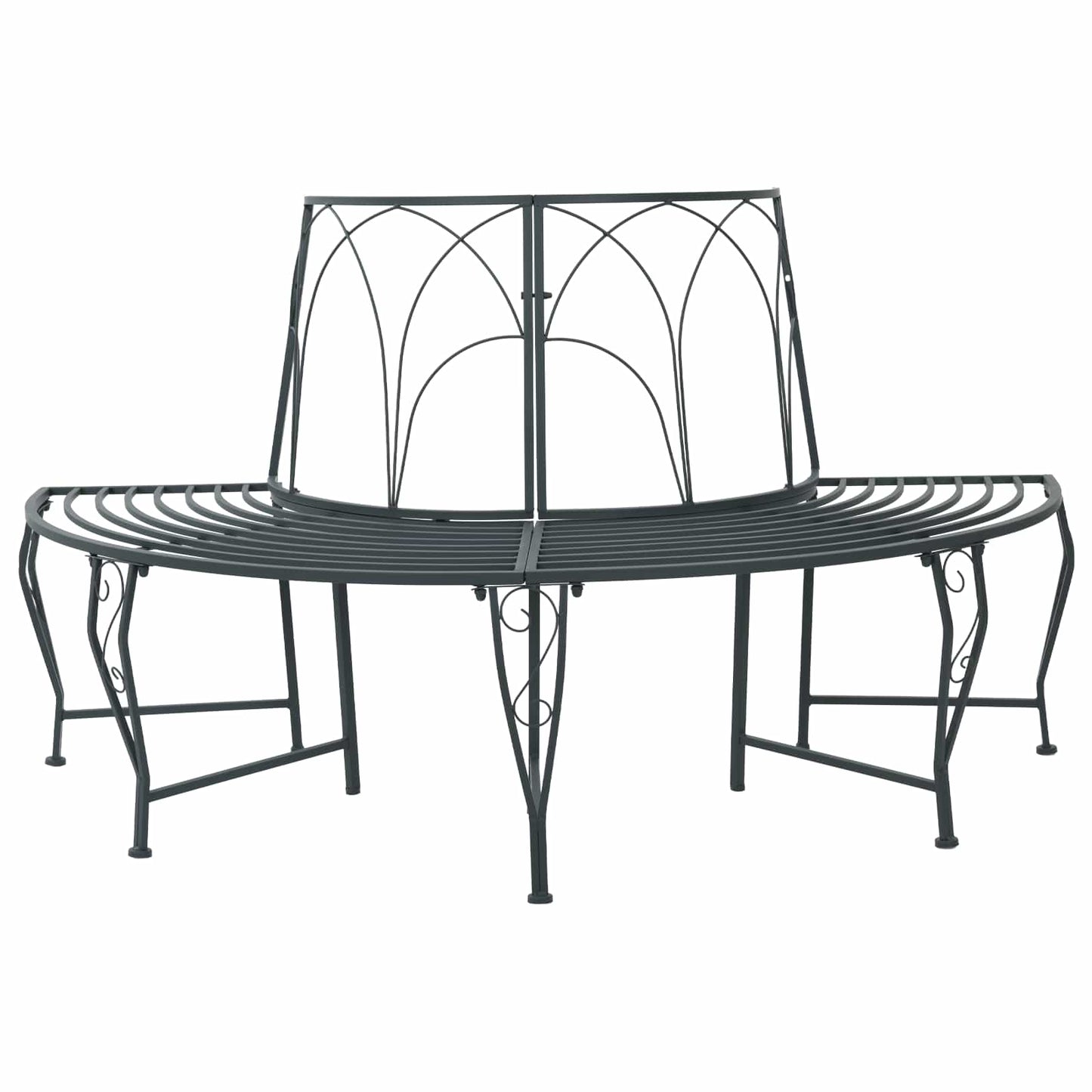 Tree Bench 4-Seater 160 x 80 x 89 cm Steel Silver Grey