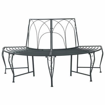 Tree Bench 4-Seater 160 x 80 x 89 cm Steel Silver Grey