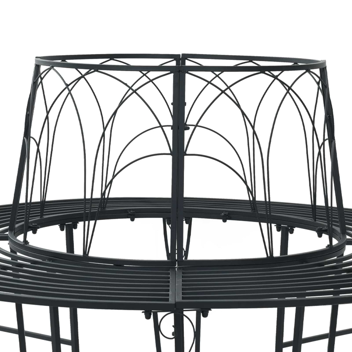 Tree Bench 8-Seater Ø 160 x 89 cm Steel Black Round