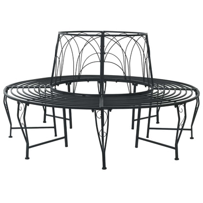 Tree Bench 8-Seater Ø 160 x 89 cm Steel Black Round