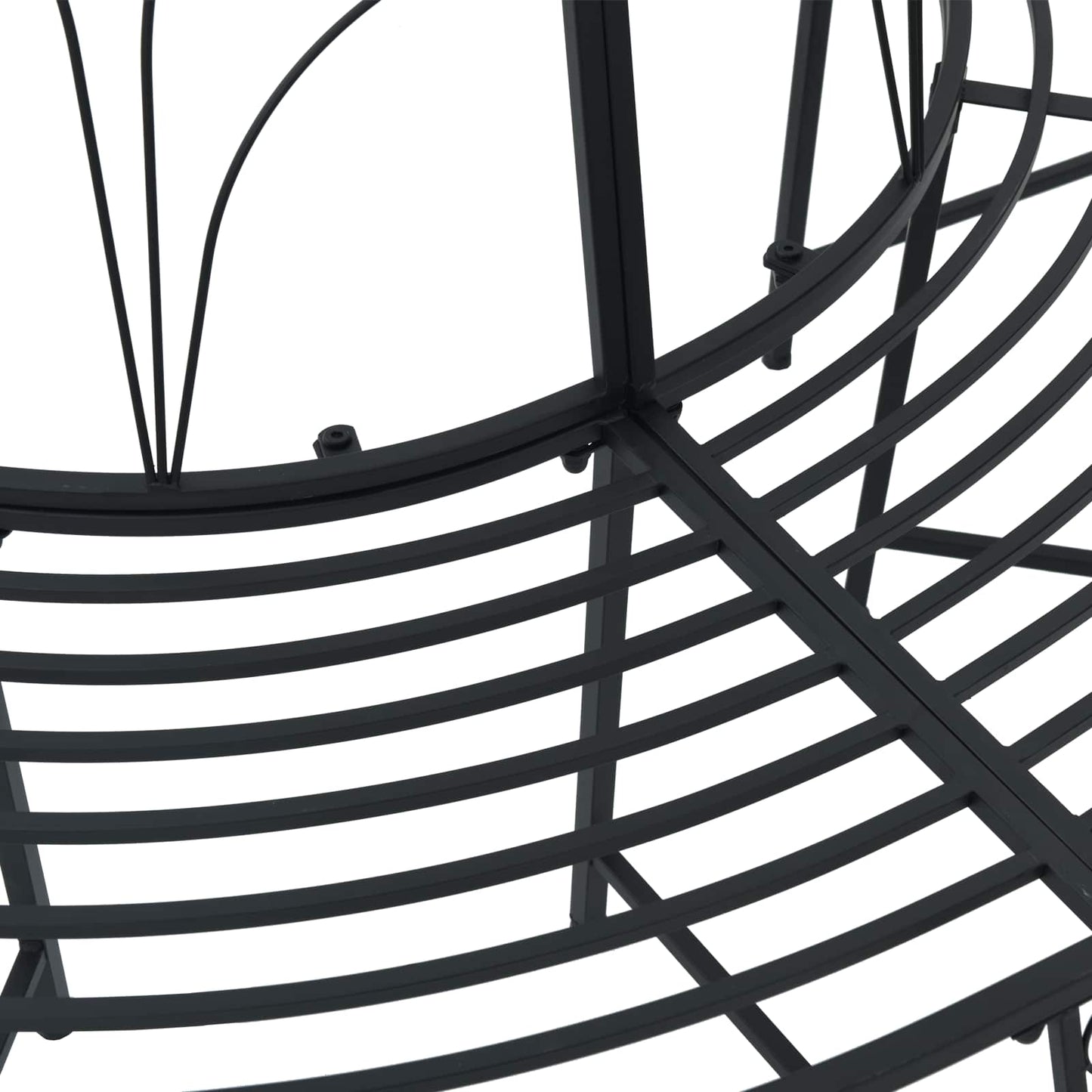 Tree Bench 4-Seater 160 x 80 x 89 cm Steel Black Half-round
