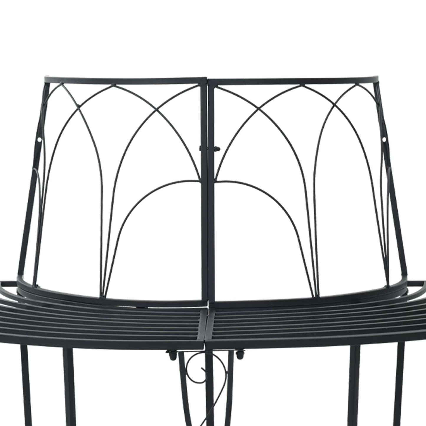 Tree Bench 4-Seater 160 x 80 x 89 cm Steel Black Half-round