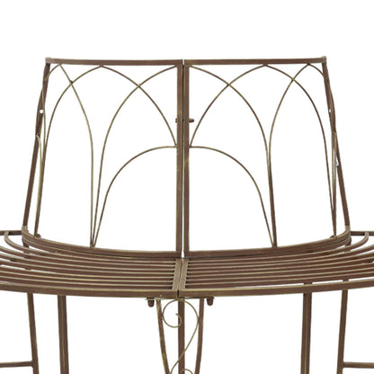 Tree Bench 4-Seater 160 x 80 x 89 cm Steel Antique Brown