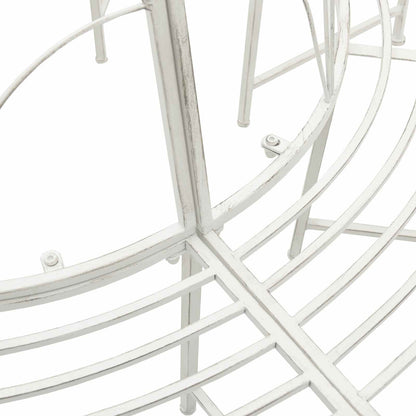 Tree Bench 8-Seater Ø 160 x 89 cm Steel Antique White Round