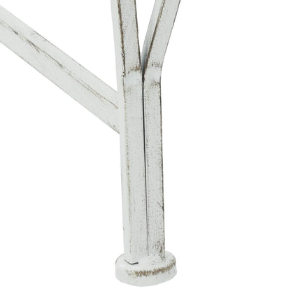Tree Bench 4-Seater 160 x 80 x 89 cm Steel Antique White