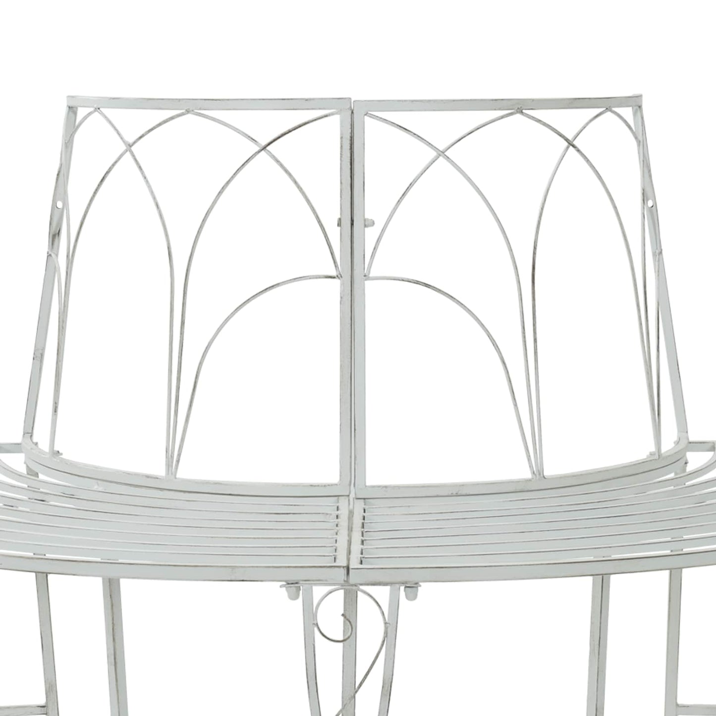 Tree Bench 4-Seater 160 x 80 x 89 cm Steel Antique White