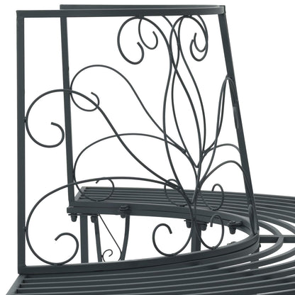 Tree Bench 4-Seater 160 x 80 x 89 cm Steel Silver Grey