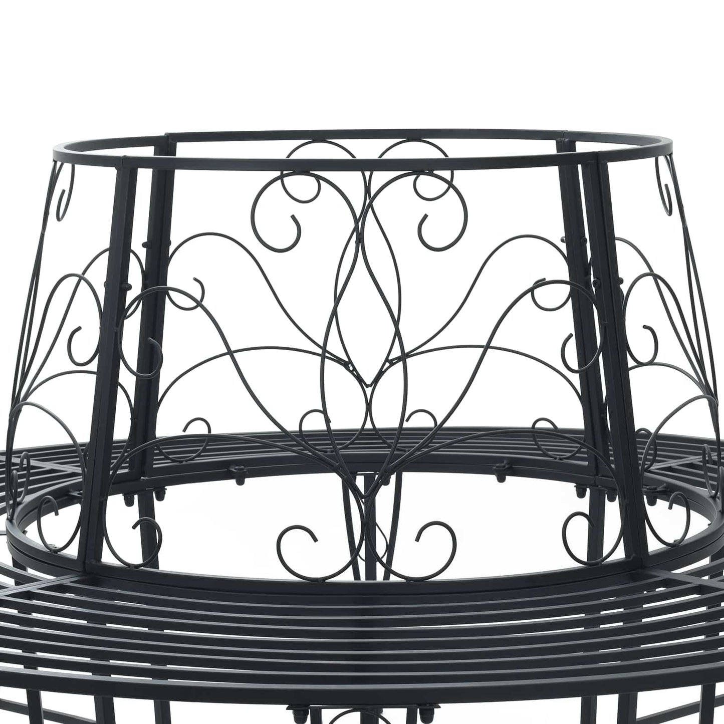 Tree Bench 8-Seater Ø 160 x 89 cm Steel Black Round