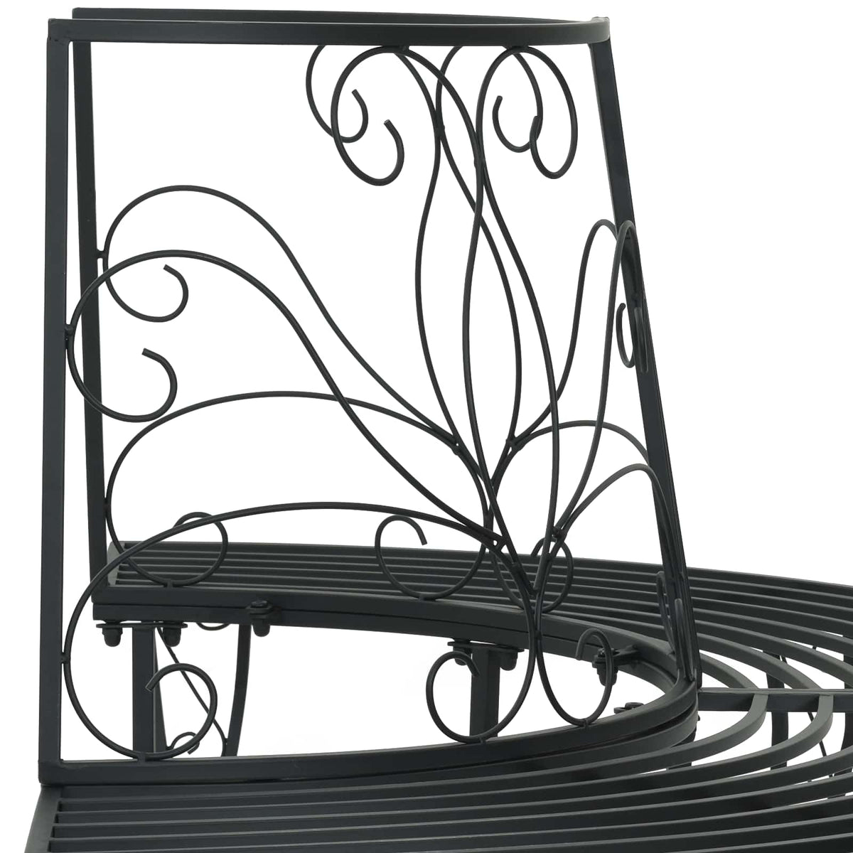 Tree Bench 4-Seater 160 x 80 x 89 cm Steel Black Half-round